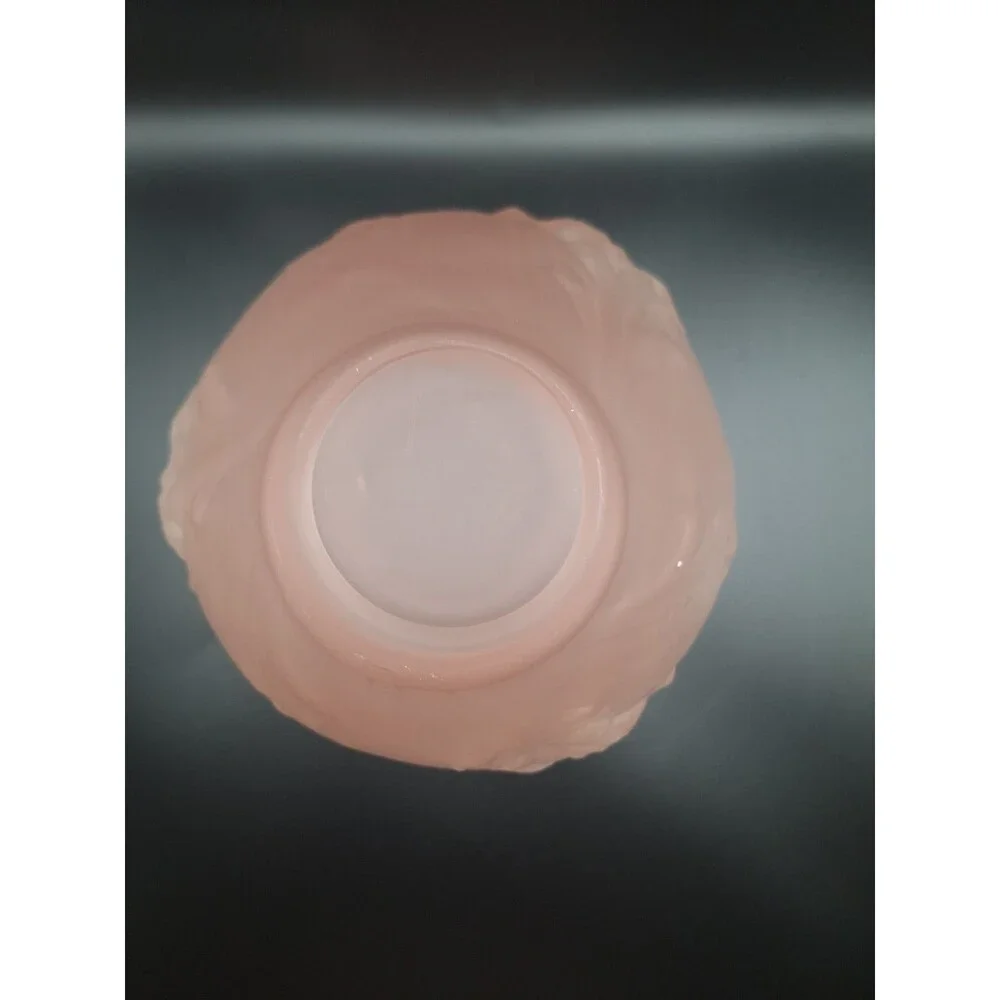 VTG Art Deco Footed Tiffin Pink Satin Glass Poppy Vase 6